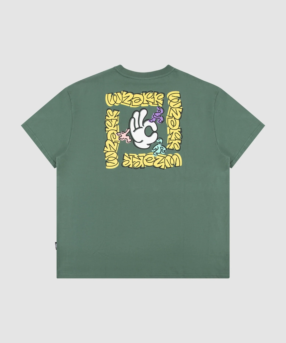 WNDRR Mood Box Fit Tee (Dark Green) Air Move RollUp Sleeves