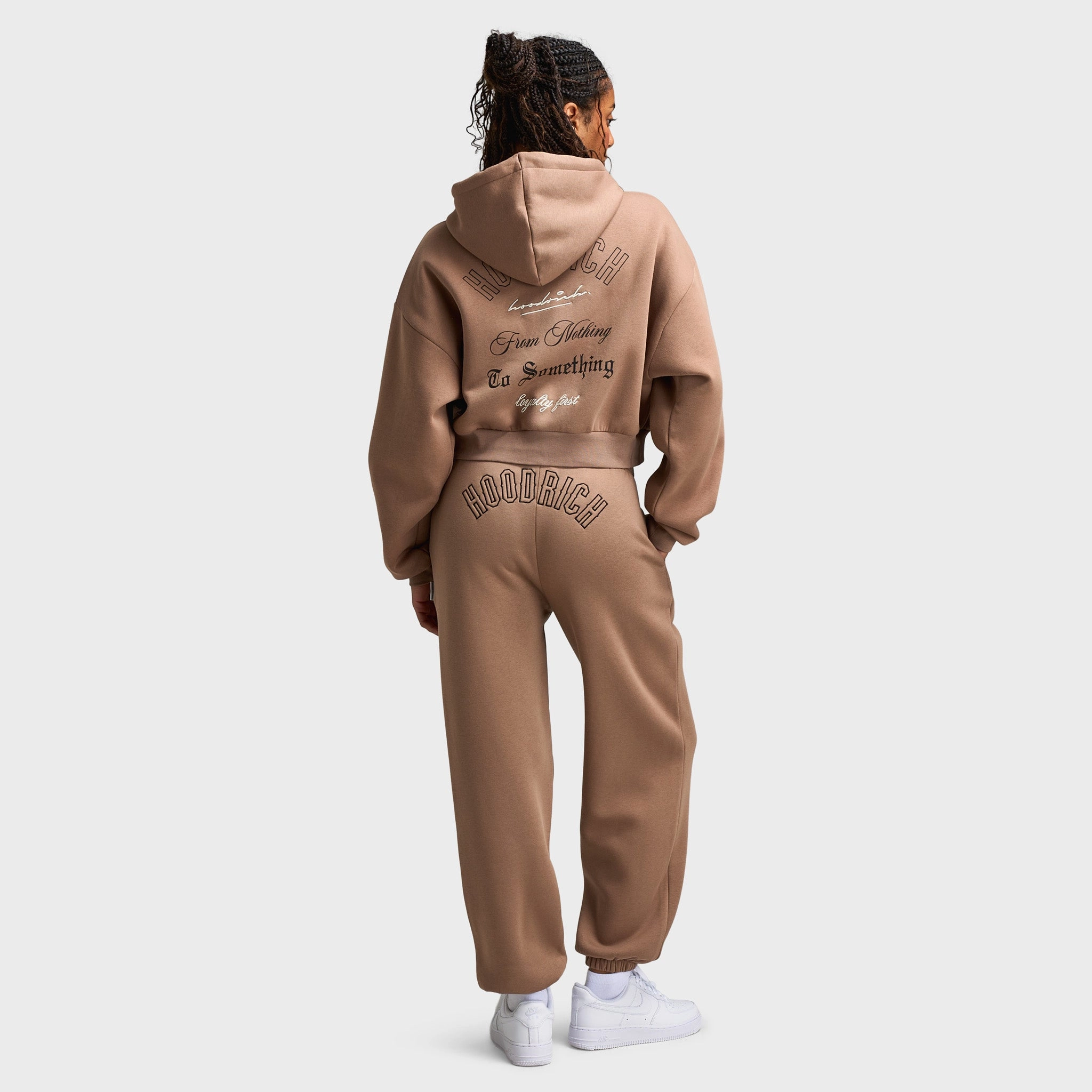 Soft Cover Hoodrich Women's Zip Through Boxy Hoodie Portabella / Black - Whitecap Gray