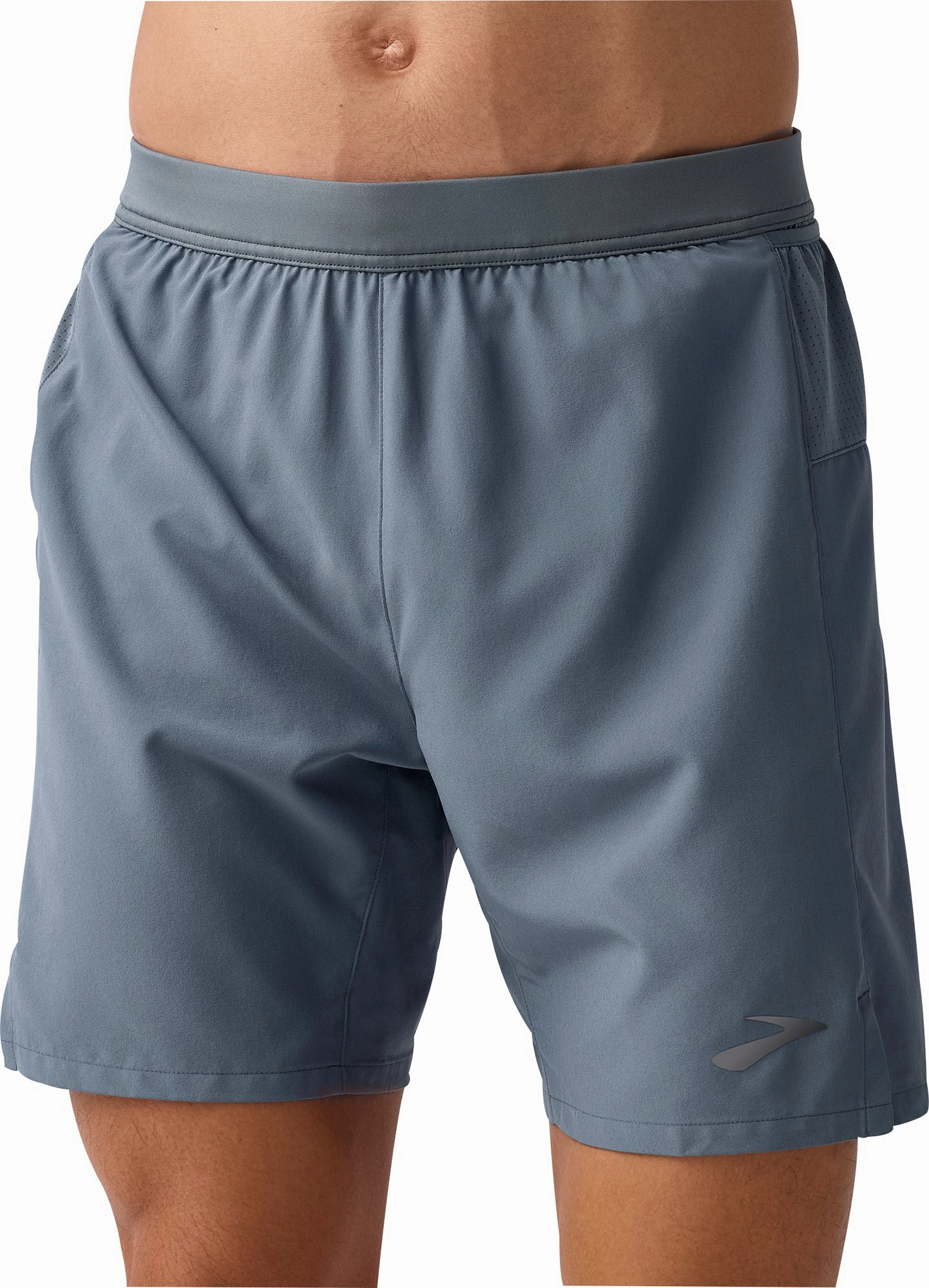 Brooks 7 Inch Journey 2 In 1 Mens Running Shorts - Grey QuickDry Fabric