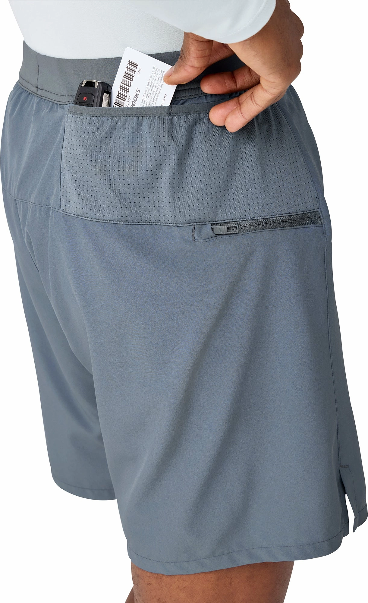 QuickDryTechnology Brooks 7 Inch Journey 2 In 1 Mens Running Shorts - Grey