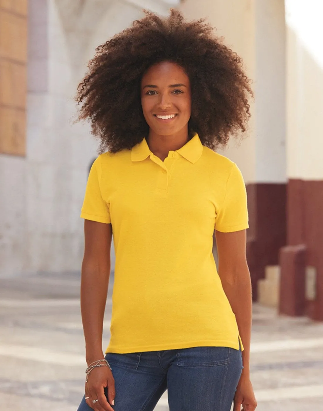 Fire Glow Lady-Fit 65/35 Polo | BLACK