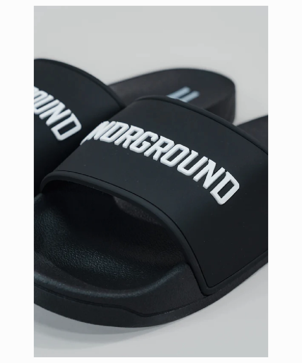 Light Wool UNDRGROUND Street Slides (Black)