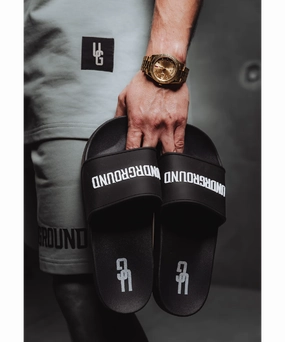 UNDRGROUND Street Slides (Black) HypoallergenicYarn WearResistantHem