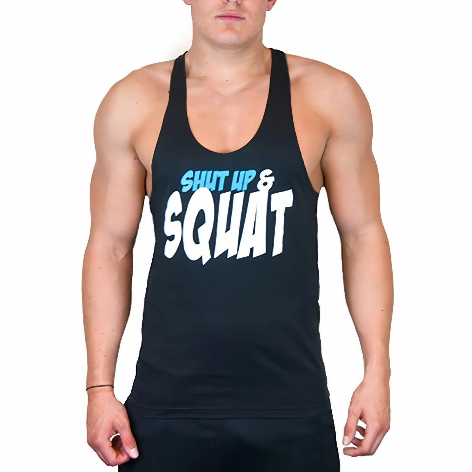 Icon Glow CoreX Fitness Shut Up And Squat Stringer Mens Training Vest - Black