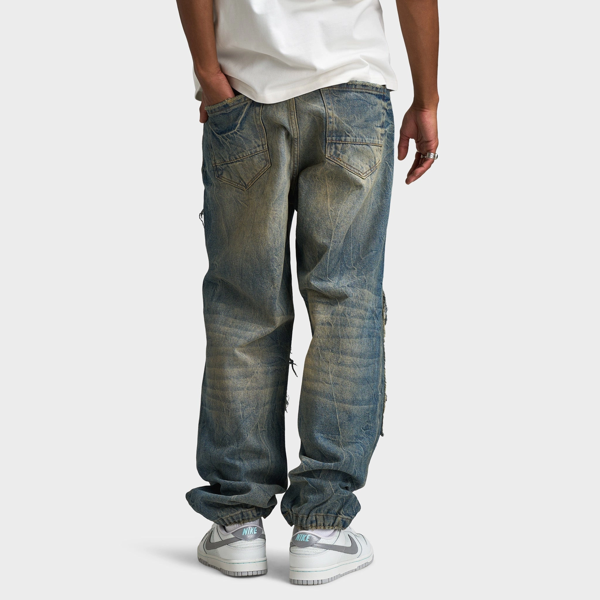 Jordan Craig Reconstructed Brian Fit Jeans / Lager Belt Loop Reinforcement