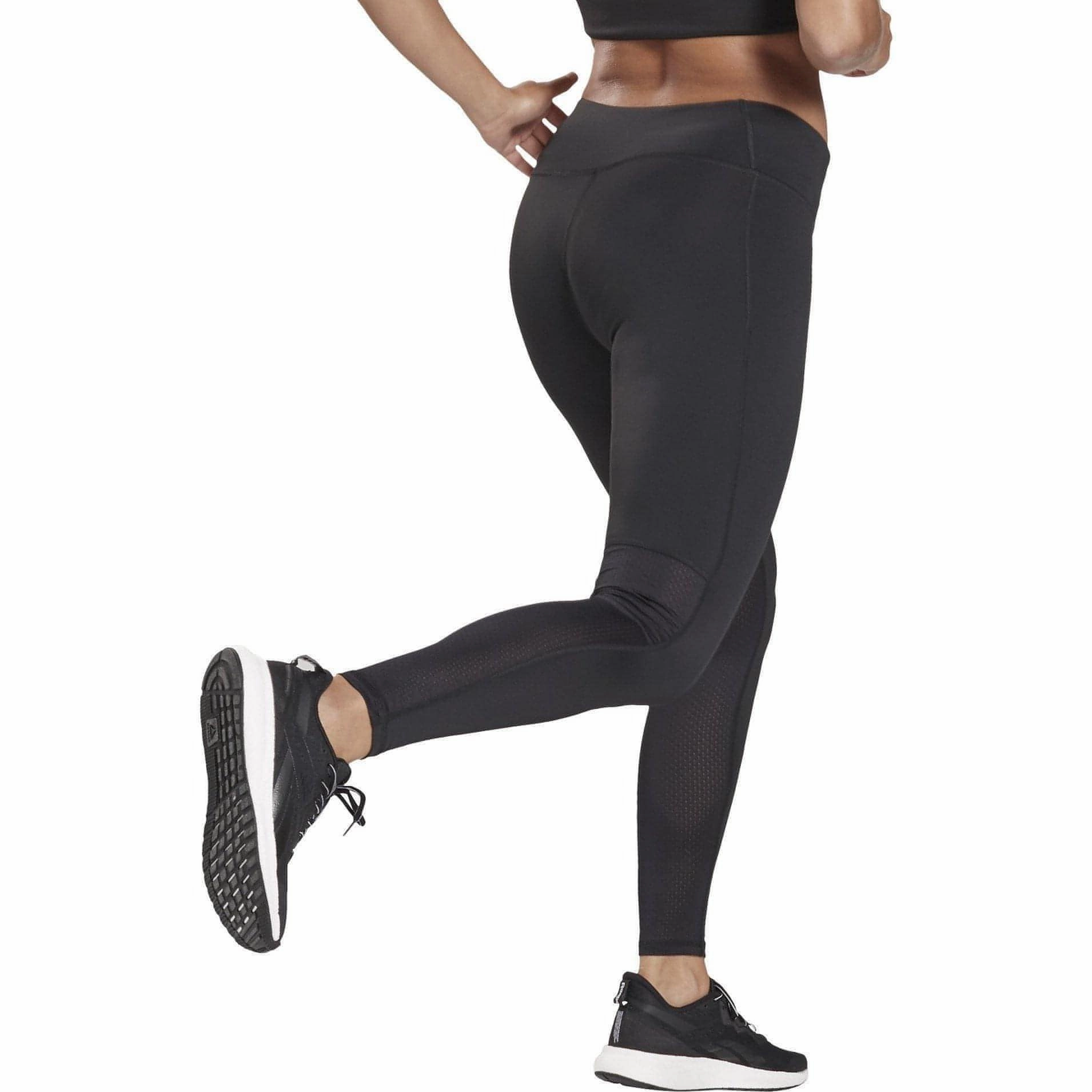 Casual-style-attribute Snapped Reebok Essentials Womens Long Running Tights - Black