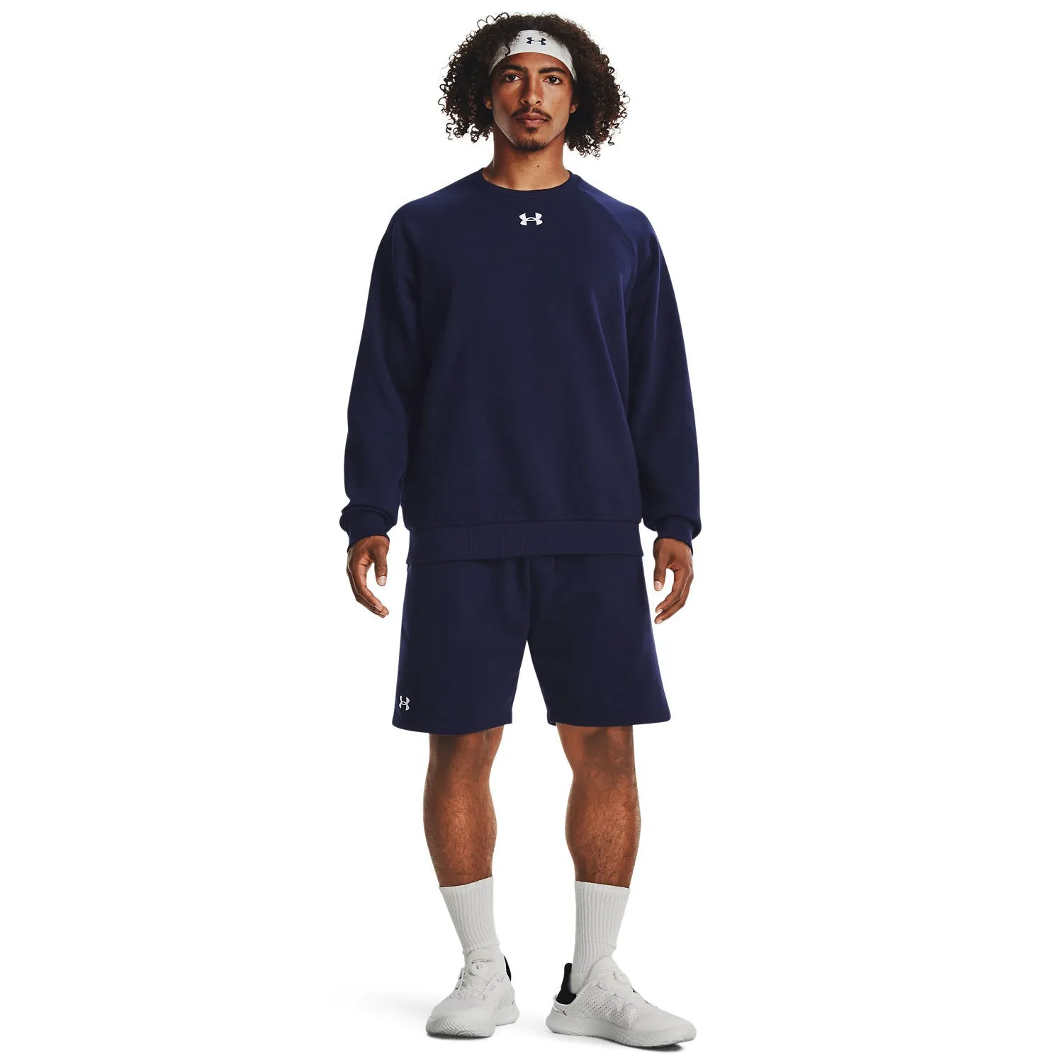UV-protection Sleeve style UA Rival Fleece Shorts | BLACK/WHITE