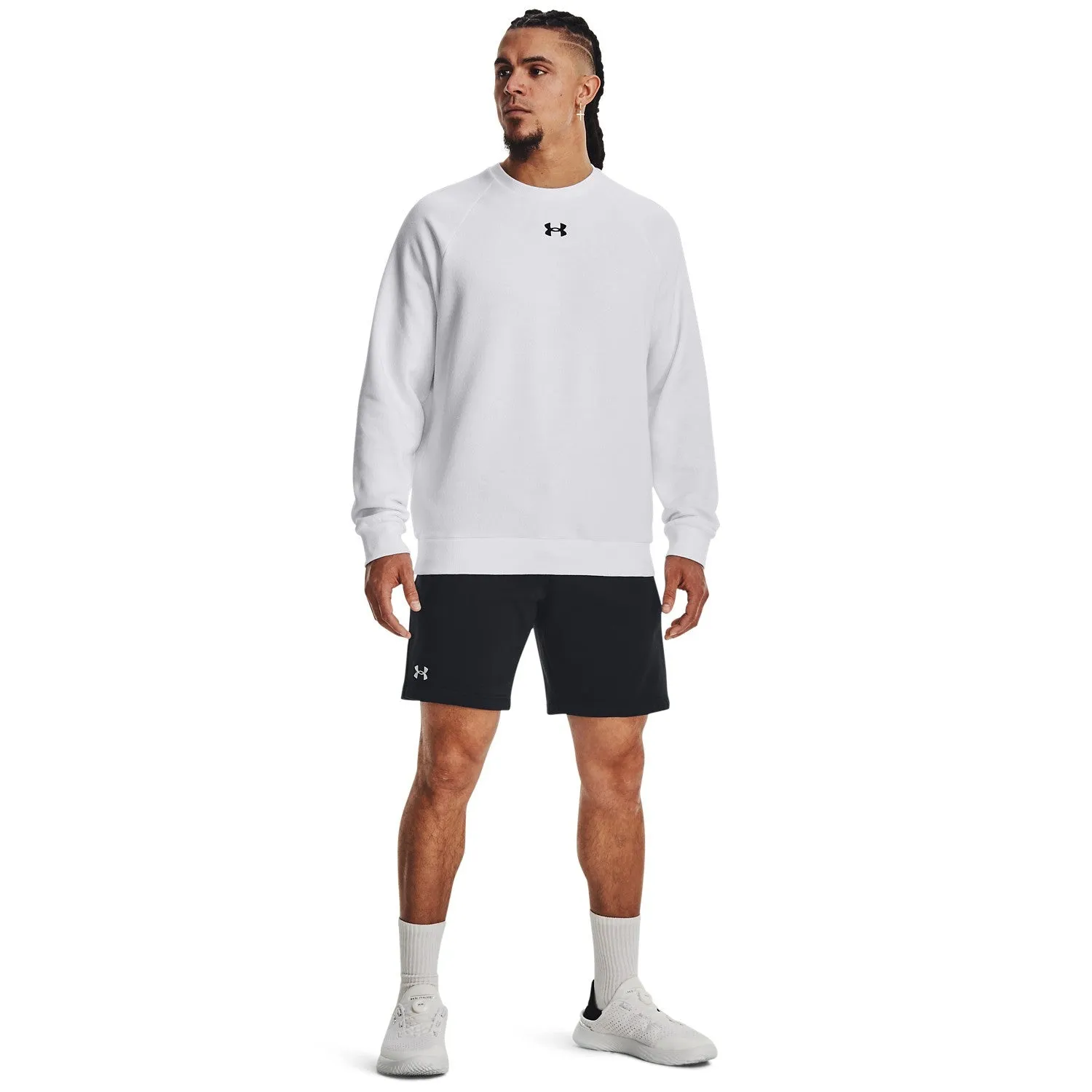 Easy - Wear Oversized UA Rival Fleece Shorts | BLACK/WHITE