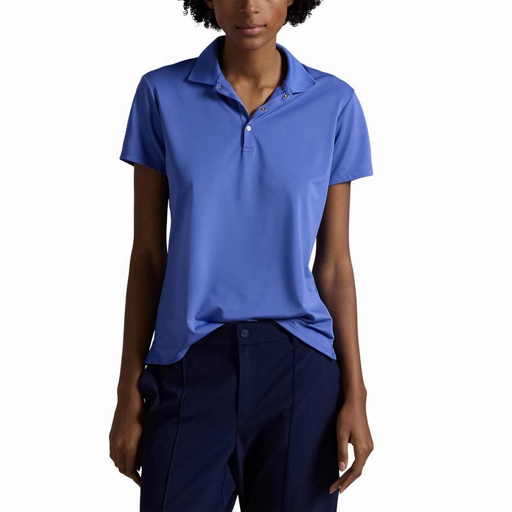 FourButton Placket Soft Touch RLX Ralph Lauren Women's Tour Performance Golf Shirt - Resort Blue