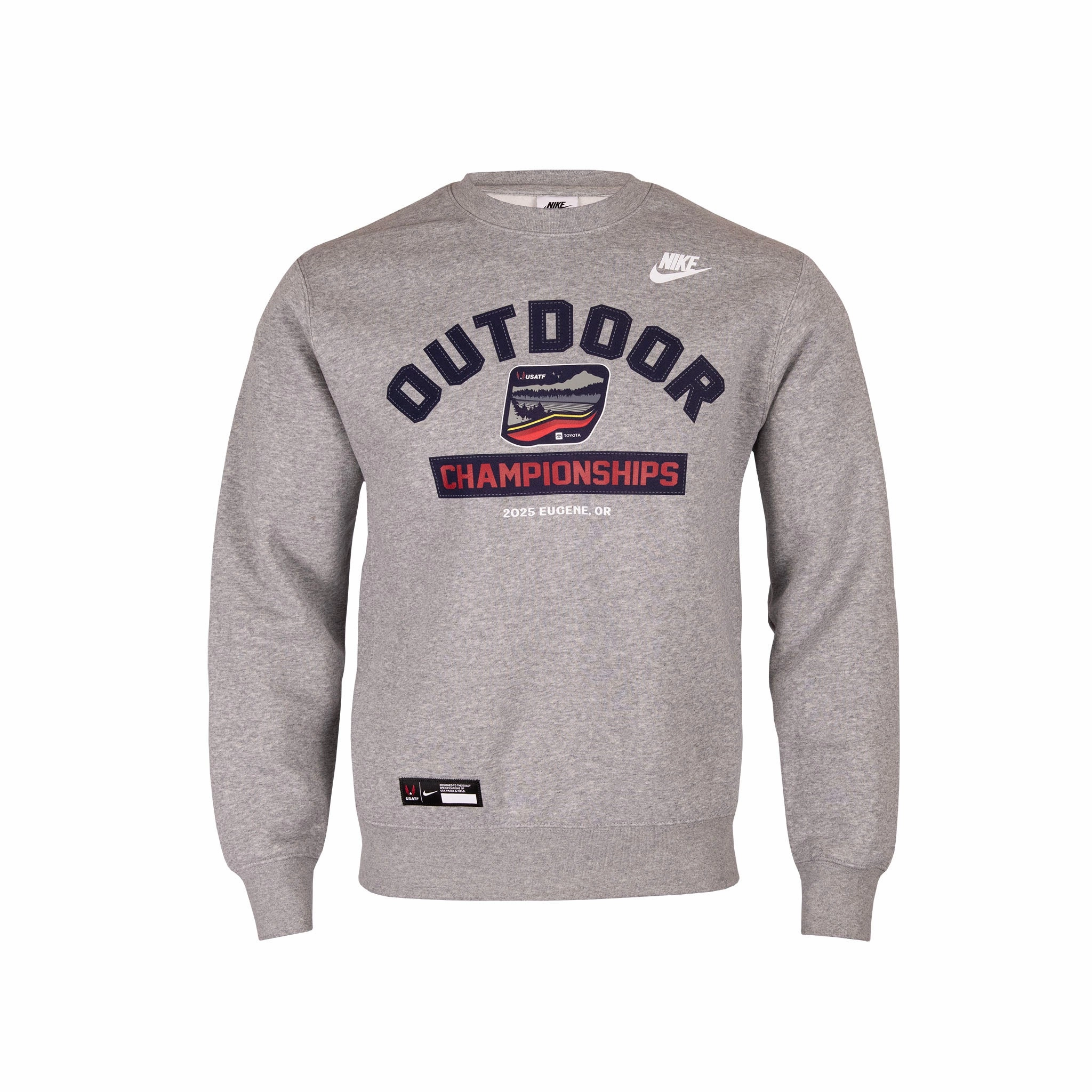 Nike USATF Adult 2025 Outdoor Champs Fleece Crew Weatherproof Barrier Adjustable Cuffs