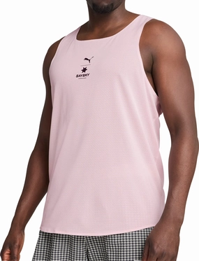 Puma X SAYSKY Mens Running Vest - Pink Faith