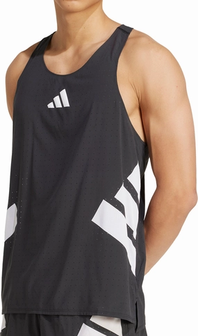 adidas Adizero Road To Records Mens Running Vest - Black Classic fullness