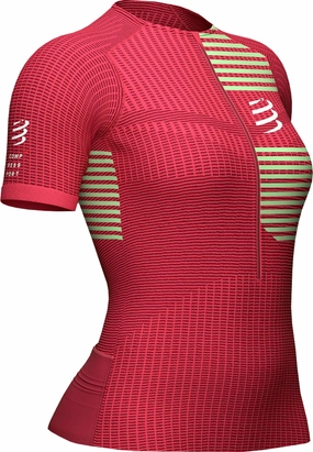 Compressport Tri Postural Short Sleeve Womens Cycling Jersey - Pink passion venue