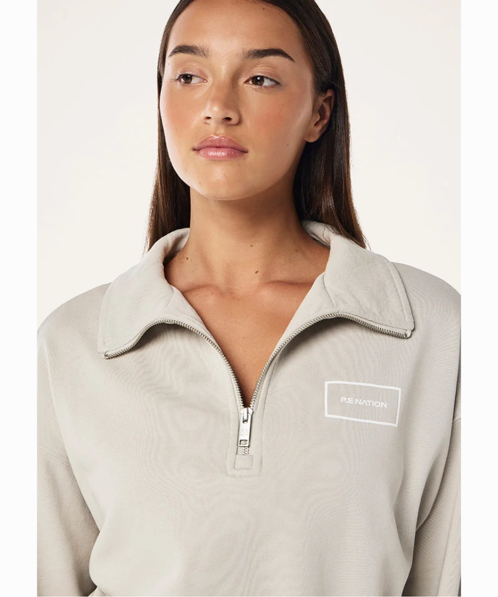 P.E Nation Tranquillity Zip Sweat (Washed Moonstruck) MoistureWicking CompactKnit