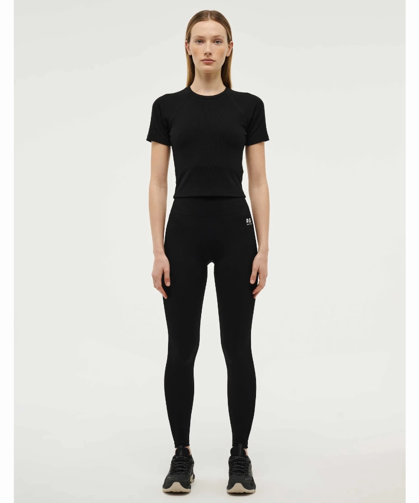 Breathable fabric P.E Nation Freeplay Short Sleeve Ribbed Tee (Black)