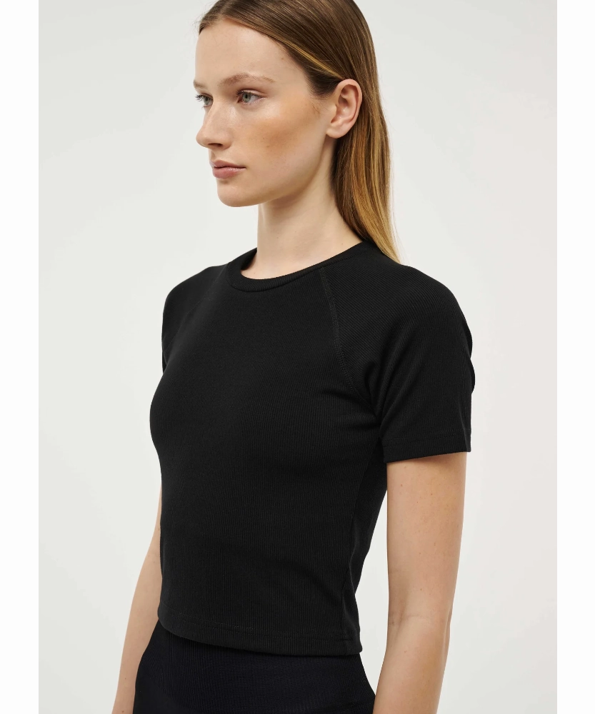 TearResistant Rich Tone P.E Nation Freeplay Short Sleeve Ribbed Tee (Black)