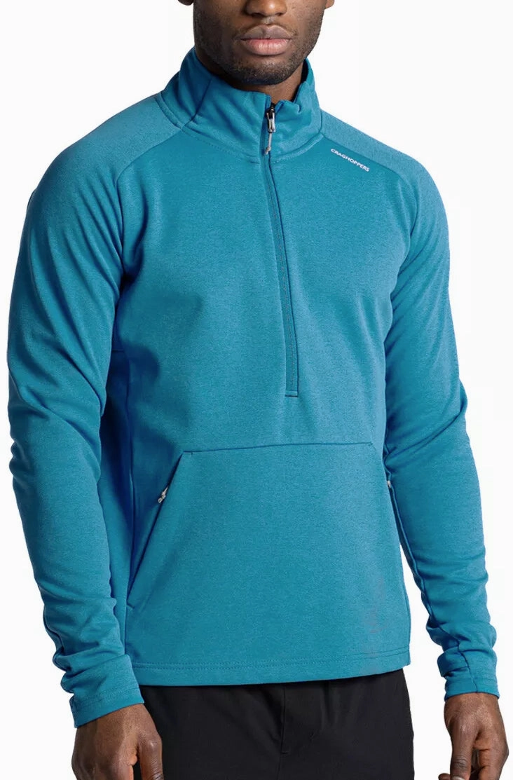 Craghoppers Dynamic Pro Half Zip Mens Fleece Top - Blue Pocket Placement