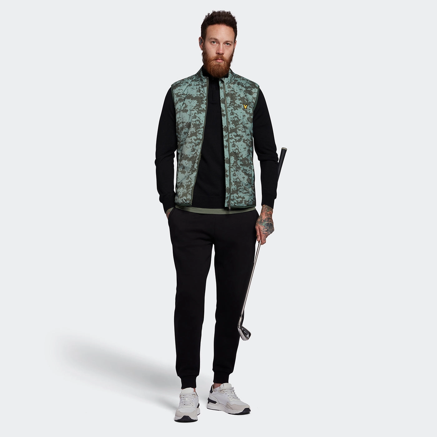 Flame Retardant Material diverse Lyle & Scott Seafoam Gilet  - Cactus Green / Stonewall Green
