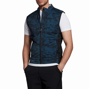 Bad Lyle & Scott Tonal Eagle Seafoam Gilet - Dark Navy/ Light Navy