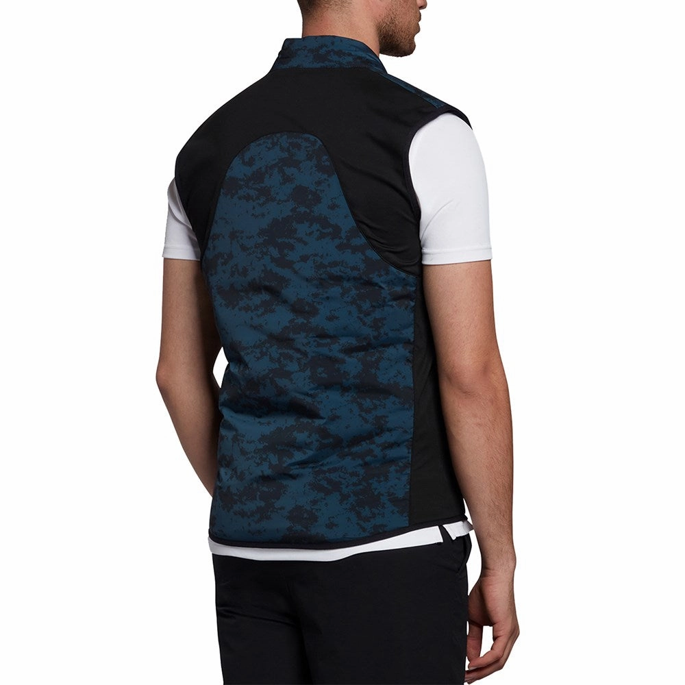 Flat Lock Seams Flat Lyle & Scott Tonal Eagle Seafoam Gilet - Dark Navy/ Light Navy
