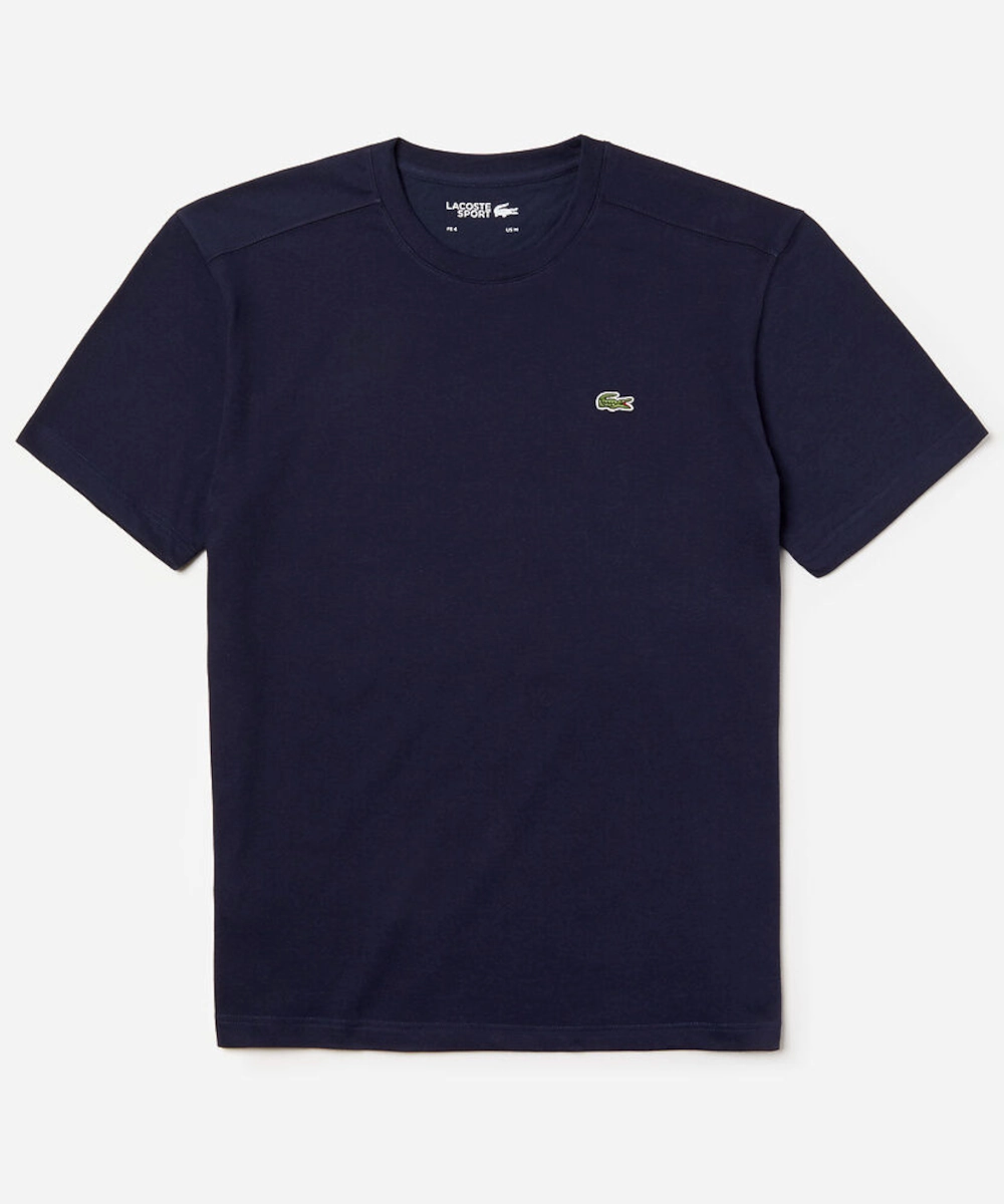 Lacoste Essentials Crew Neck Sports Tee (Navy) ThermalRegulatingFabric
