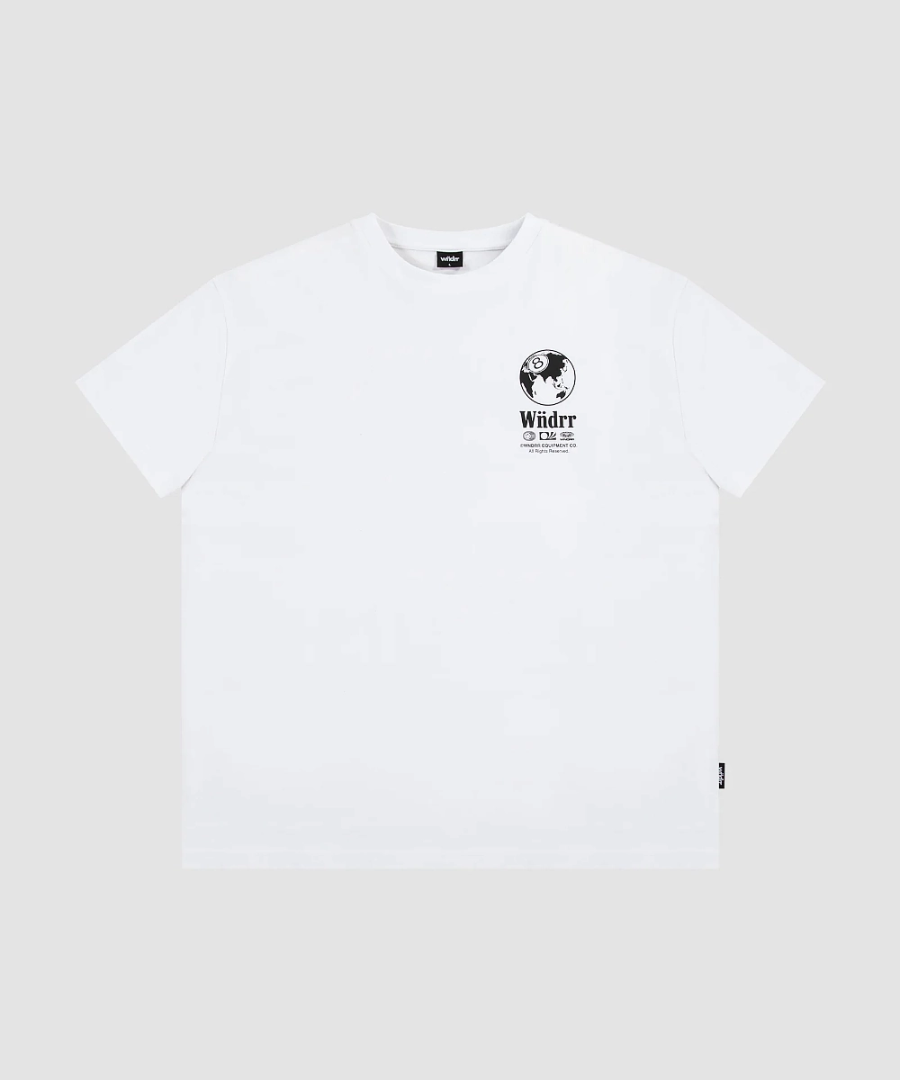 WNDRR 8 Ball Box Fit Tee (White) DurableReinforcedElbow AntiPillingTechnology