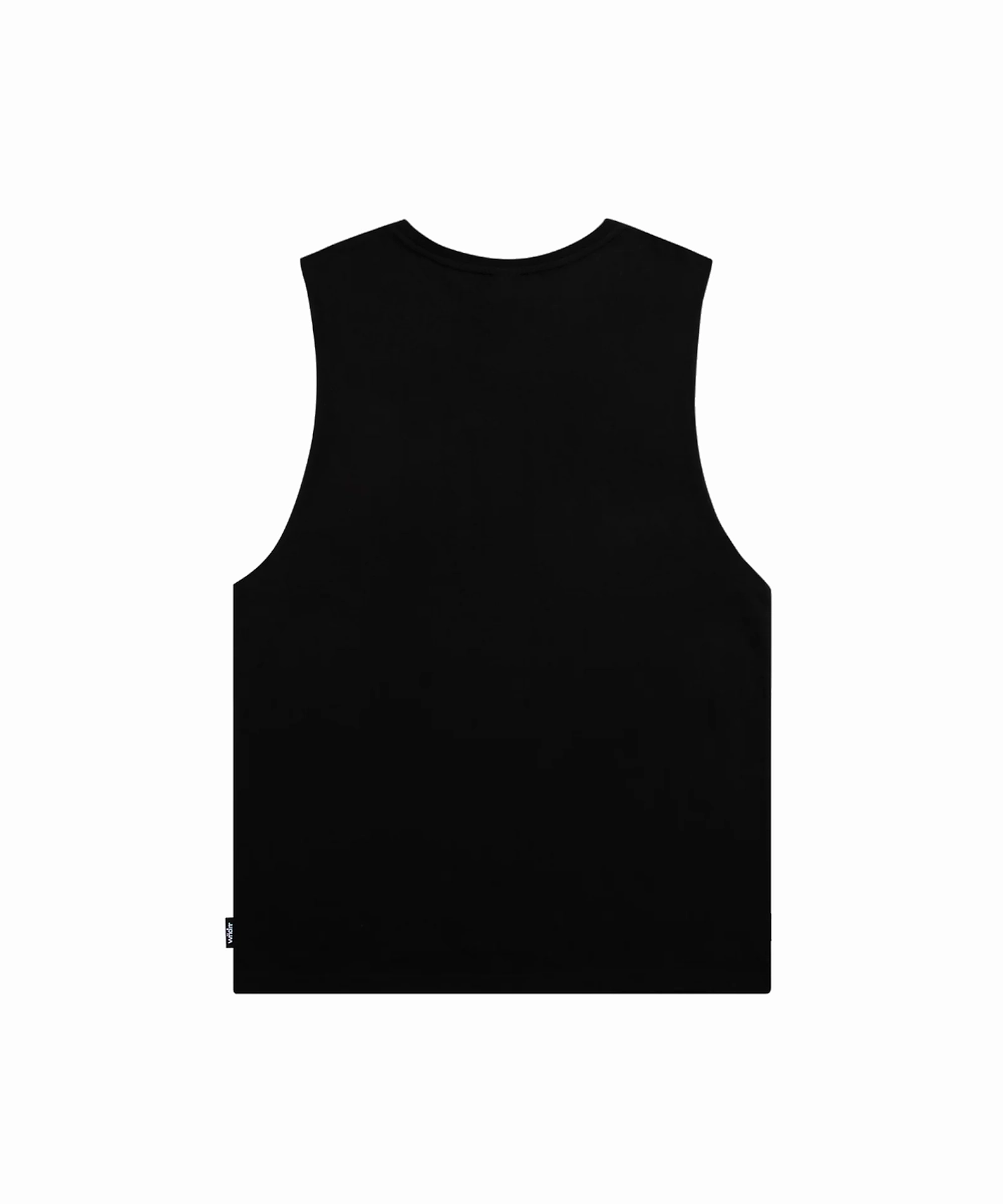 WNDRR Accent Muscle Top (Black) SnagResistant Weave TactileStitching