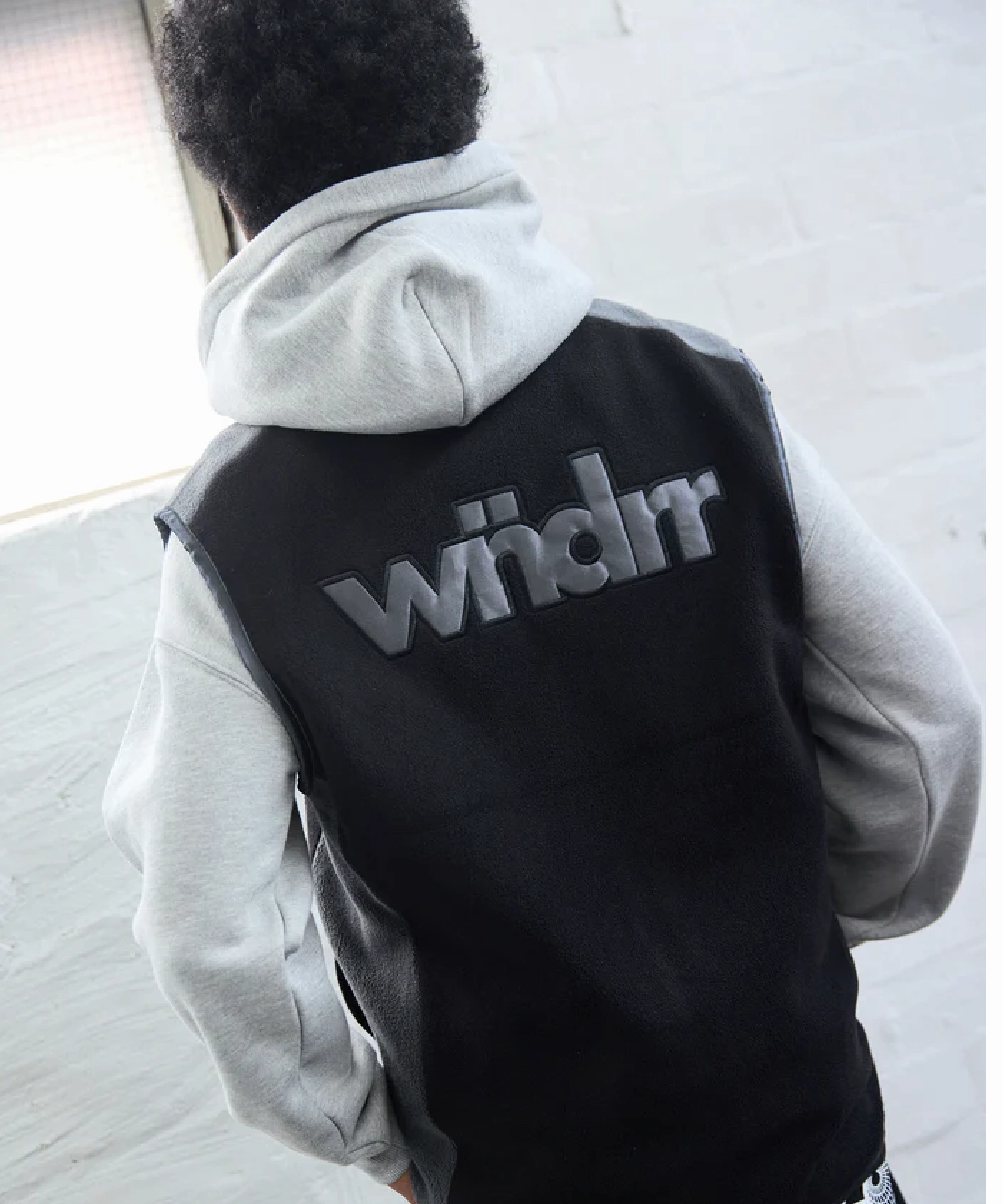 WNDRR Accent Polar Fleece Vest (Black/Grey) Active Ease StainlessZippers