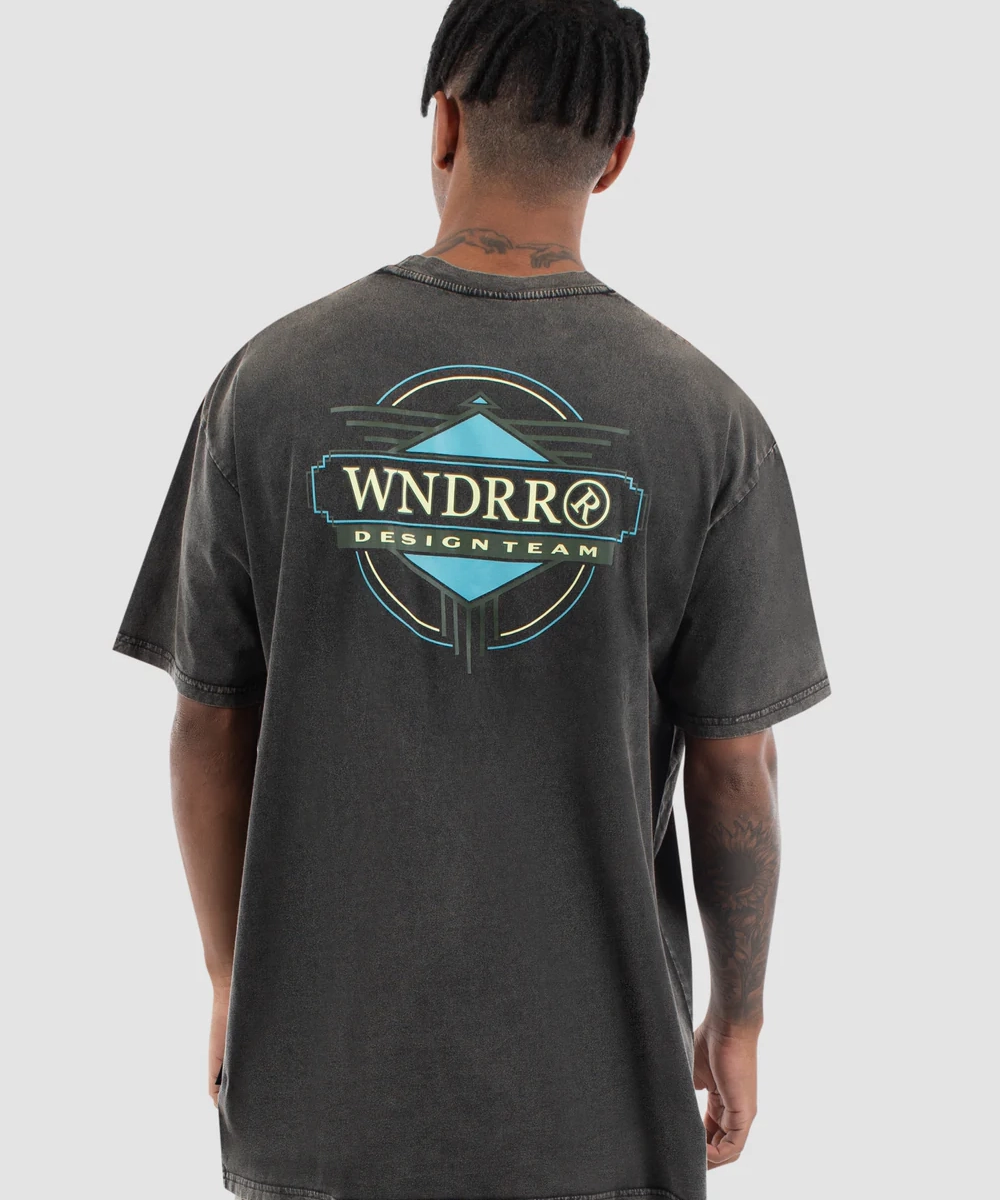 WNDRR Arizona Custom Fit Tee (Washed Black) Weekend Look Focus Mood