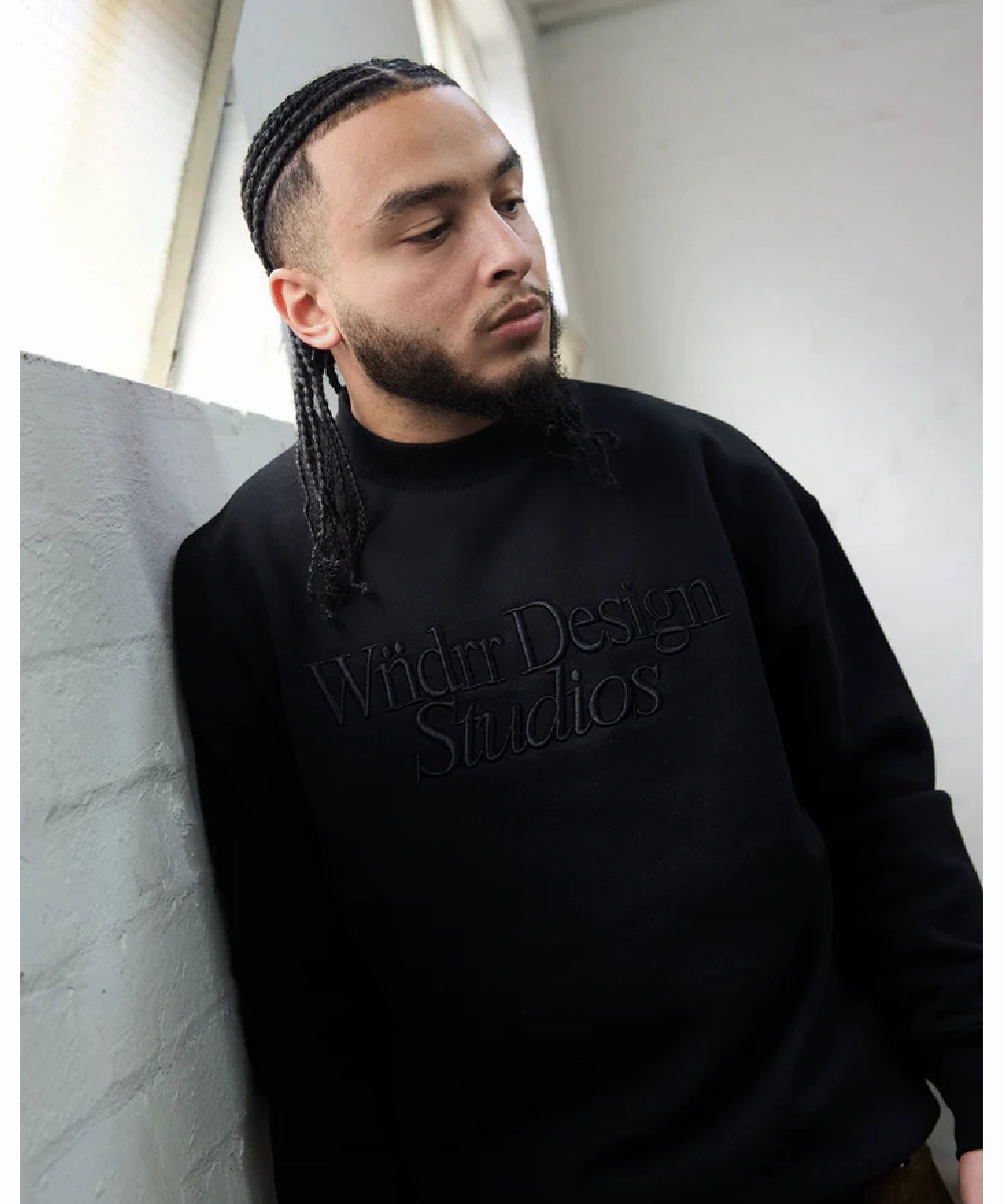 WNDRR Atelier Crew Sweat (Black) Energy Ease