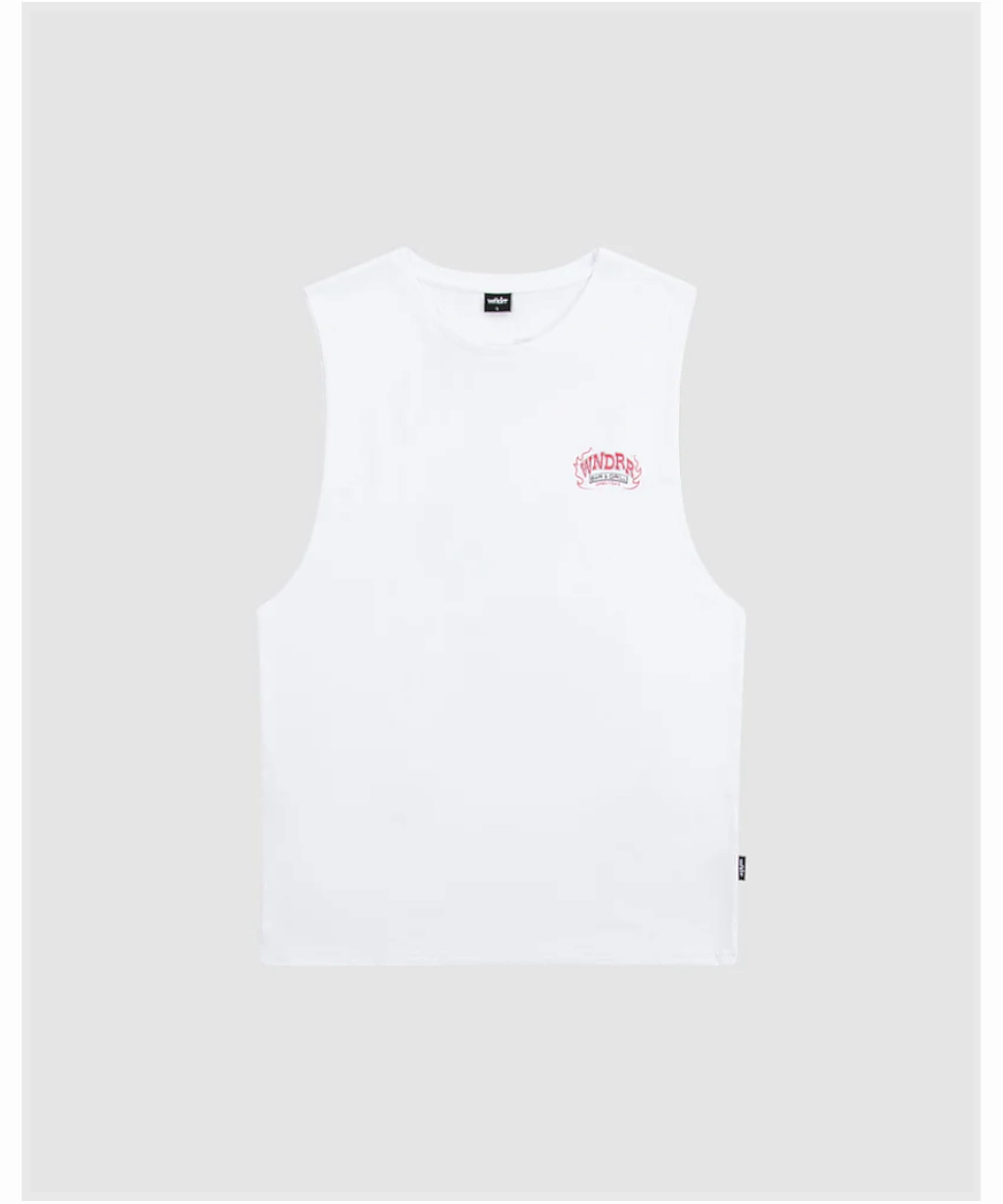 Cool Edge Art Core WNDRR Bar And Grill Muscle Top (White)