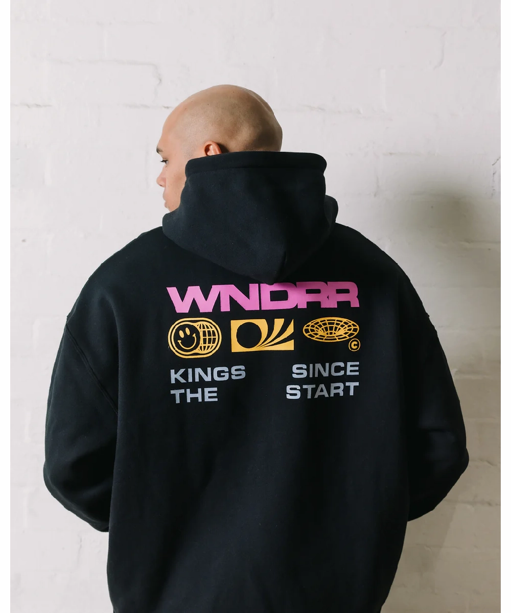 Smart Casual TaglessDesign WNDRR Booster SMU Hood Sweat (Black)