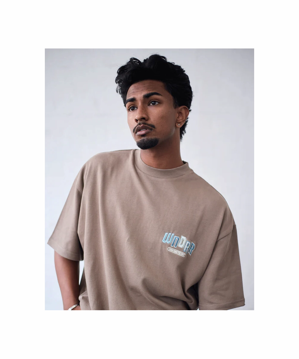 WNDRR Chant Heavy Weight Tee (Taupe) NonRestrictiveSilhouette Zen Ease
