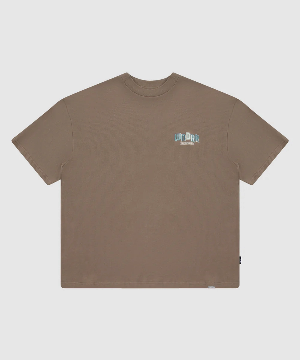 Boho Free Beach Ease WNDRR Chant Heavy Weight Tee (Taupe)
