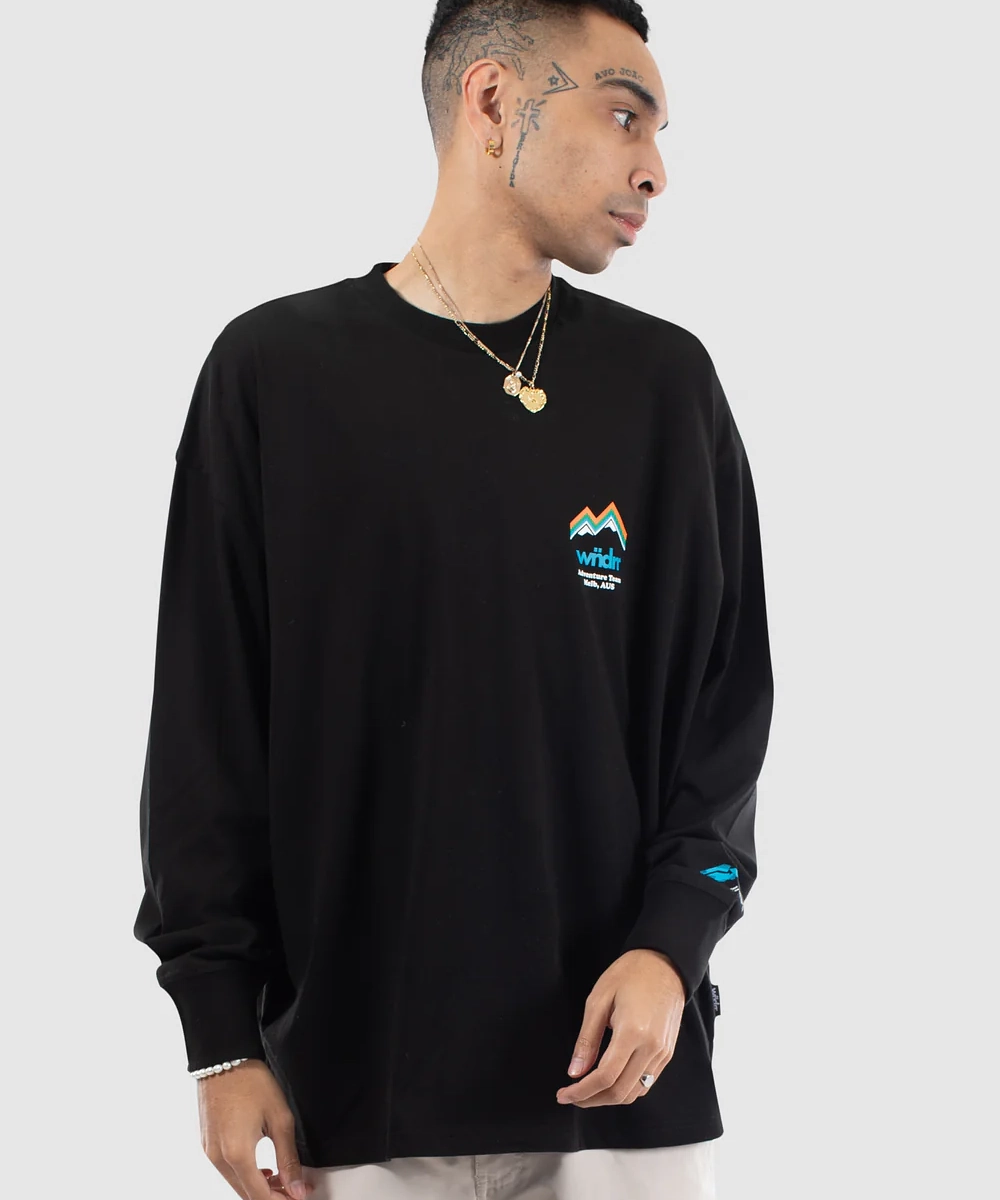 WNDRR Departure L/S Tee (Black) Star Mood Functional Fit