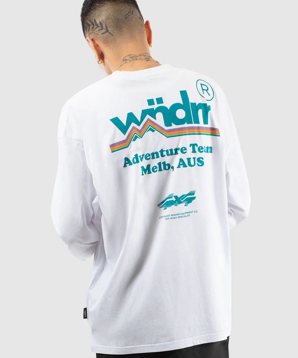 WNDRR Departure L/S Tee (White) Quiet Luxury