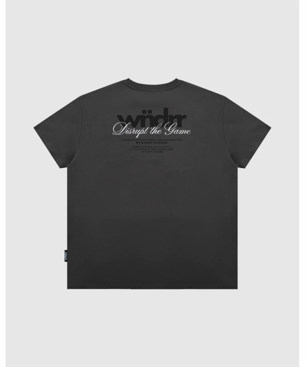 WNDRR Disrupt Box Fit Tee (Faded Black) Joy Mood