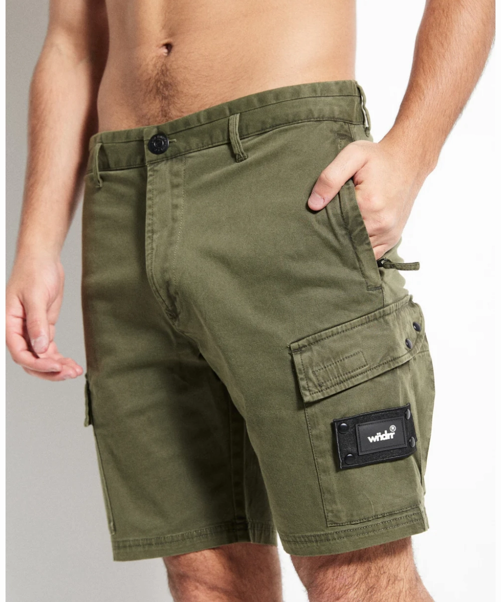 TearResistant Fabric WNDRR Fairfax Cargo Short (Slate Green)