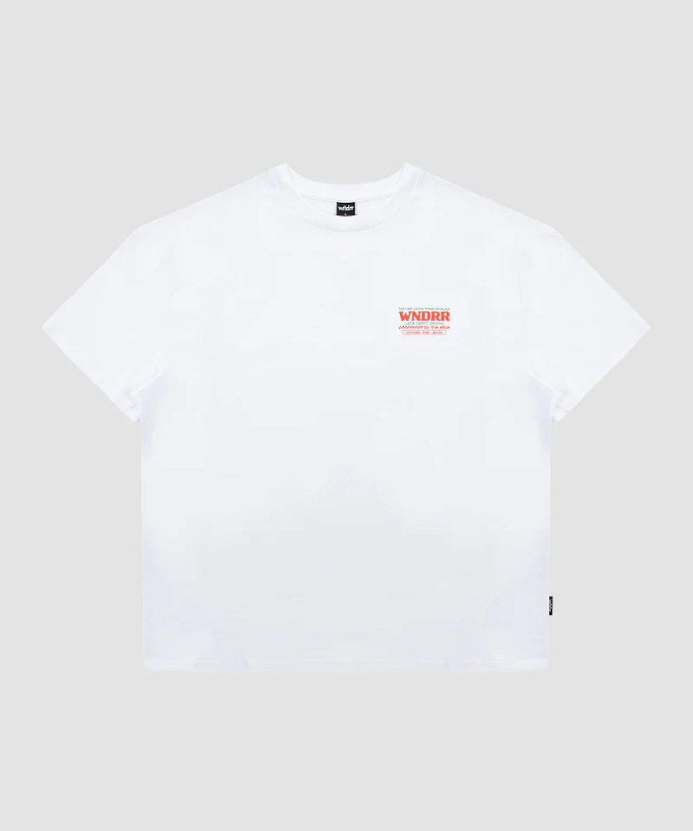 WNDRR Finest Slice Box Fit Tee (White) ZeroRestrictionMobility Run Core