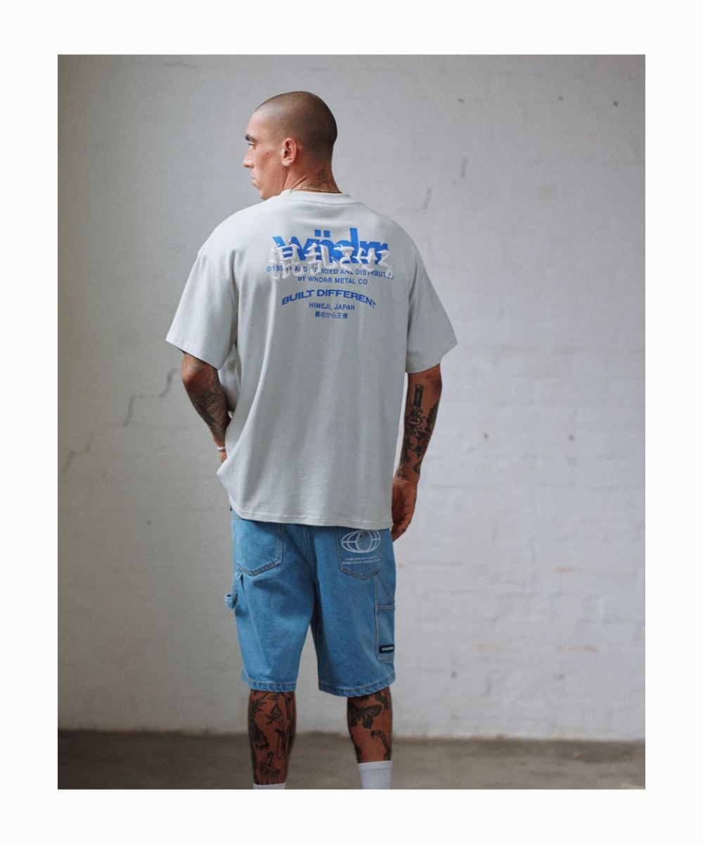 Reinforced Knees Heart Glow WNDRR Forged Heavy Weight Tee (Oyster)