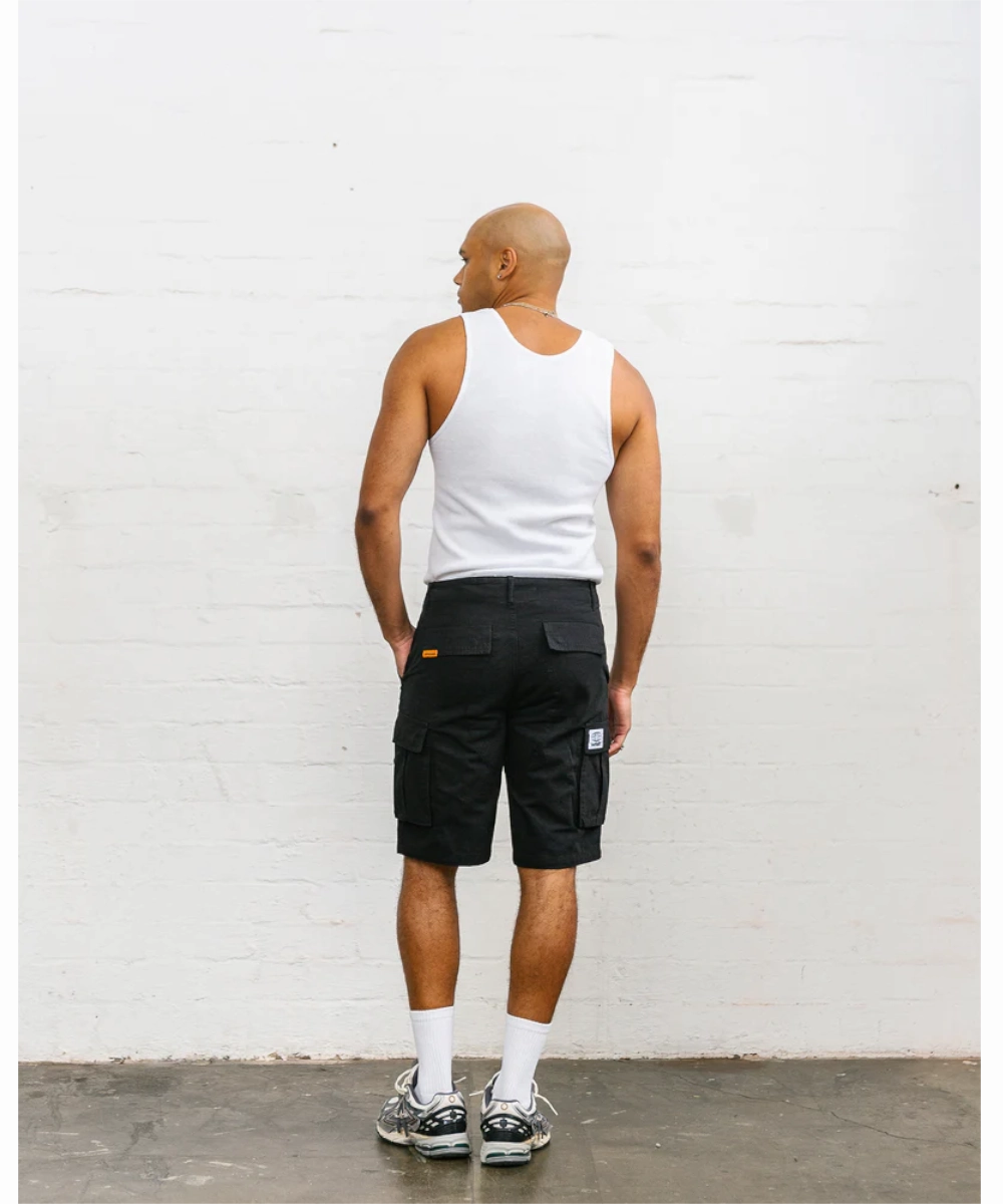 WNDRR Hijack Cargo Short (Black) SweatWickingLining LayeredConstruction