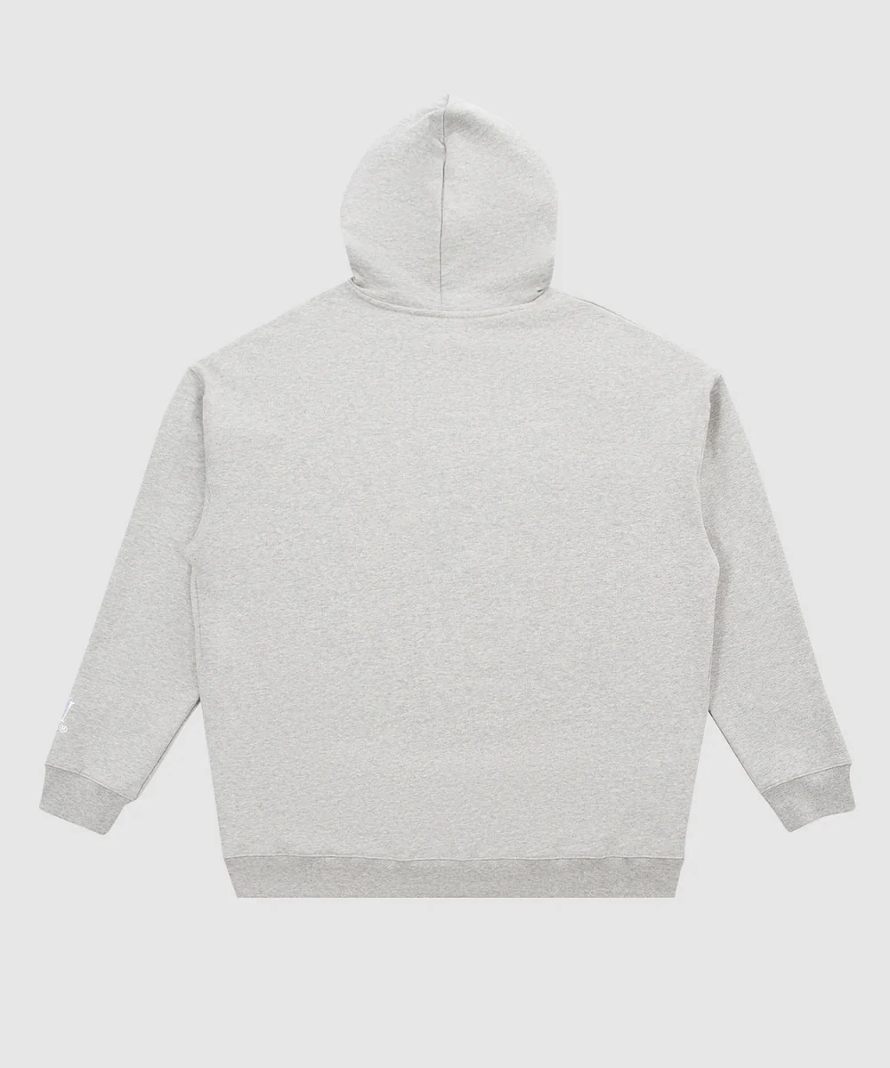 WNDRR Hoxton V2 Heavy Weight Hood Sweat (Grey Marle) Lift Mode