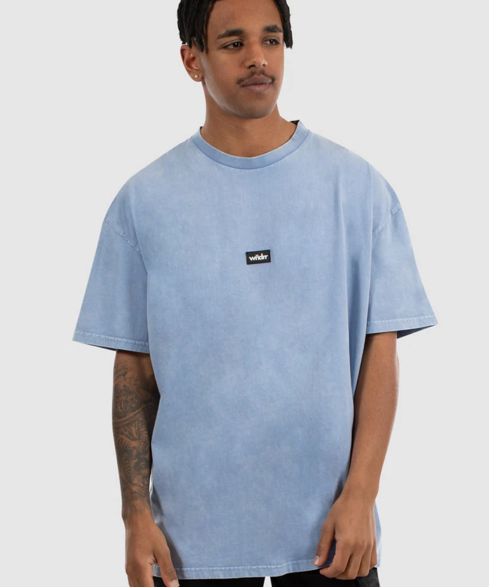 WNDRR Hoxton Vintage Fit Tee (Washed Blue) british retro Boss Vibe