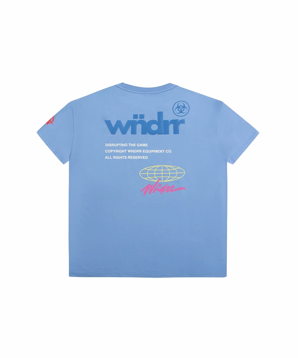 WNDRR Illegible Box Fit Tee (Air Blue) Model Glow