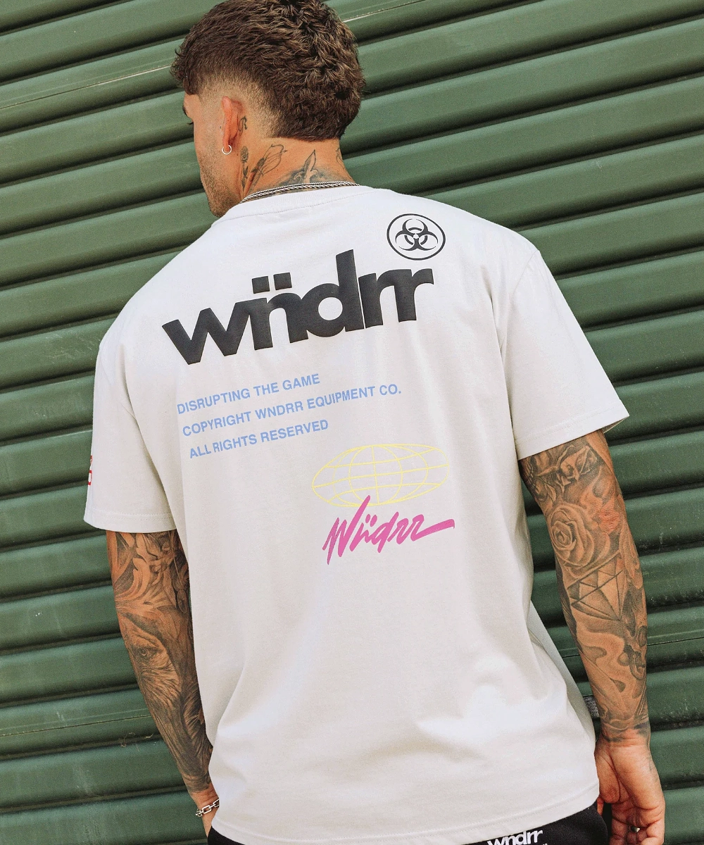 MultiPocket WNDRR Illegible Box Fit Tee (Cement Grey)
