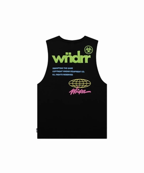 Ergonomic Cut SmoothInnerLining WNDRR Illegible Muscle Top (Black)