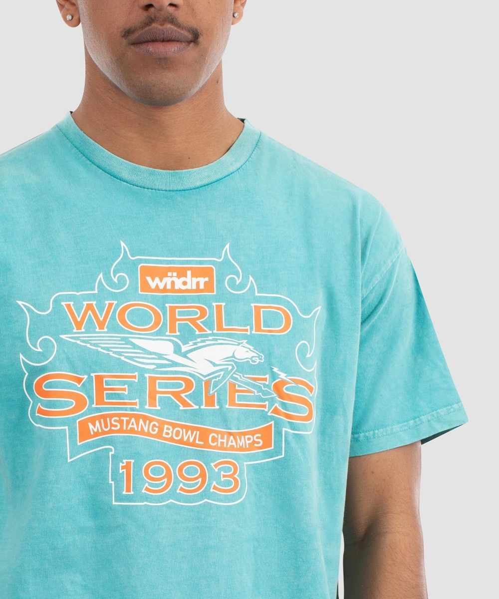 WNDRR Mustang Custom Fit Tee (Washed Teal) Data Mode