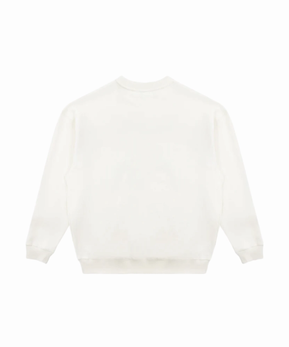WNDRR Offend Crew Sweat (Off White/Red) Breathable Stretch Fabric