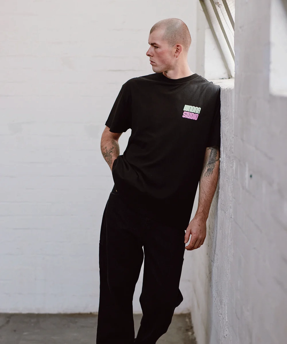 WNDRR Opponent Box Fit Tee (Black) DoubleStitched Seams OdorResistant Coating