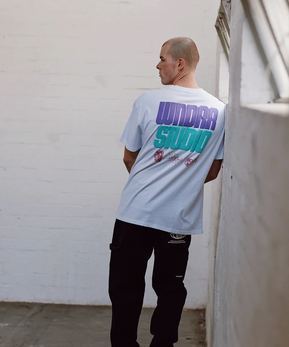 WNDRR Opponent Box Fit Tee (White) Downtown Cool Tribal Soul